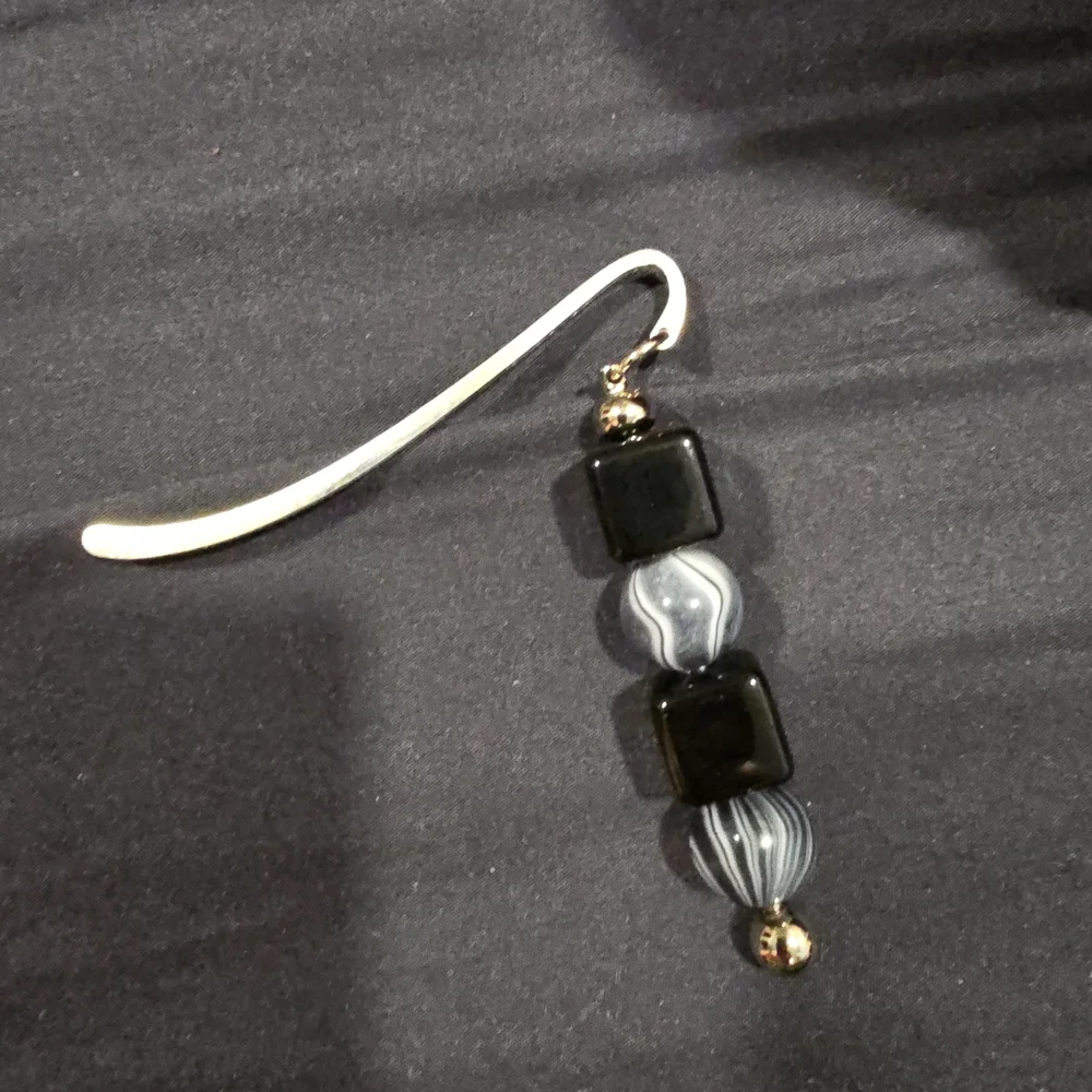 Elegant Black and Silver Bookmark